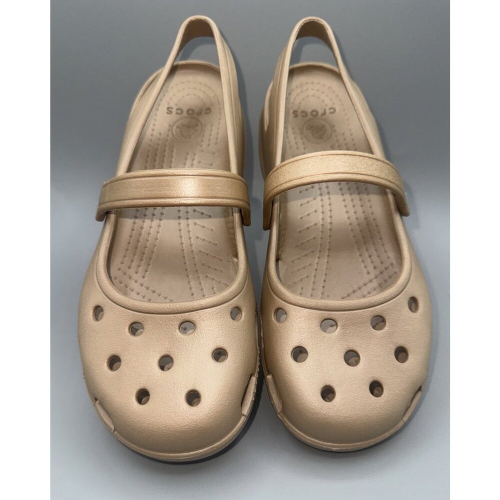 Crocs Gold  Shayna Mary Jane Mules Flat Women's 7